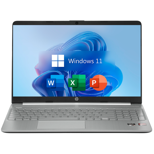 156 Ноутбук HP 15S IPS AMD Ryzen 5 5500U 6 ядер до 40 ГГц RAM 8 ГБ DDR4 SSD 512 ГБ AMD RX Vega 7 Windows 11 Pro Office 2021 Pro Plus Word Excel PowerPoint Серебристый Русская раскладка 63990₽