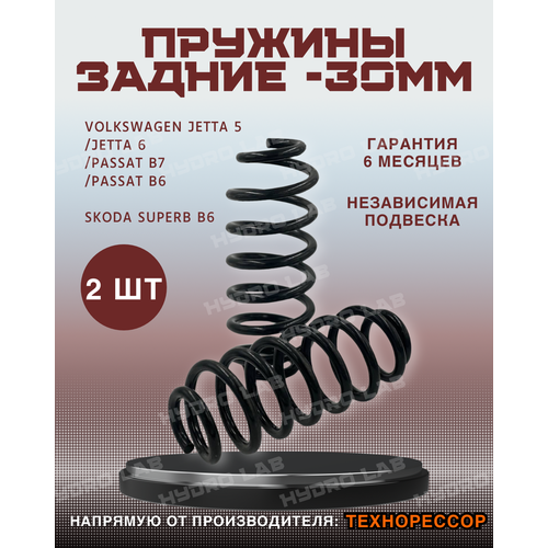 Пружины Технорессор задние с занижением -30мм для Volkswagen Jetta 5/6; Passat B6/B7