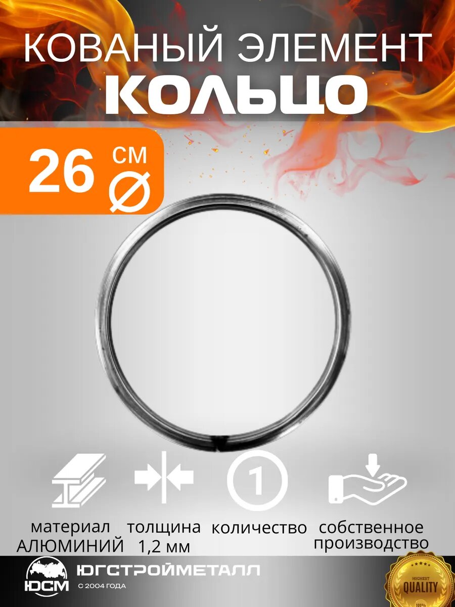 Кованый элемент Кольцо " Декор" д-260мм Т-15*1,2