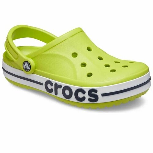 фото Сандалии crocs crocs baya 205089, размер m10w12, черный/зеленый