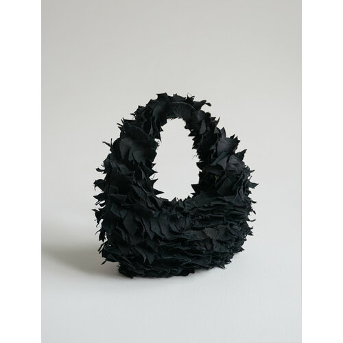 Сумка хобо 'RISHI, фактура пэчворк, черный/серый