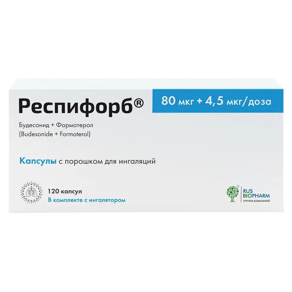 Респифорб капсулы с порошком для ингаляций 80 мкг45 мкгдоза 120 шт