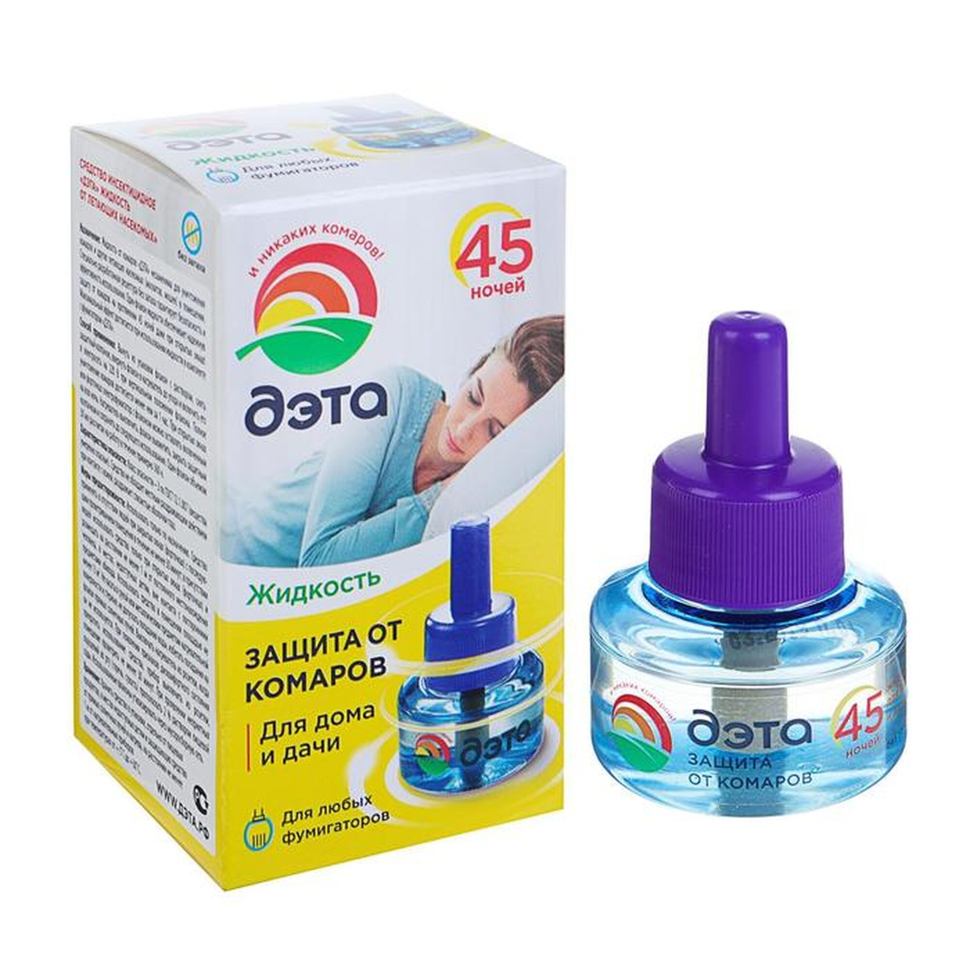 Жидкость от комаров ДЭТА  для фумигатора  45 ночей  без запаха