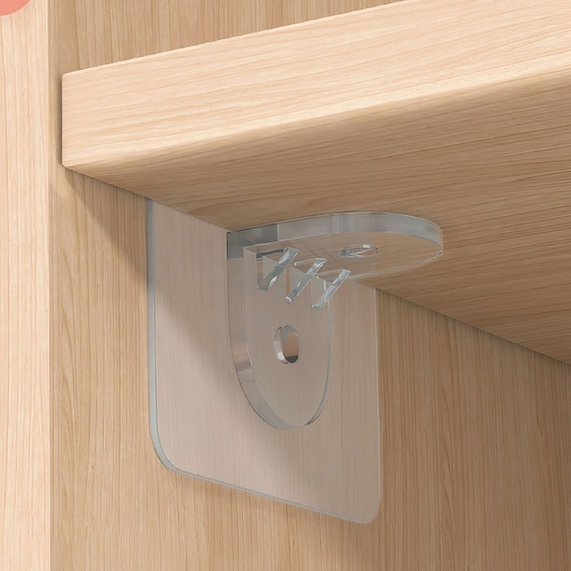 Полкодержатель с клейкой поверхностью тундра 60х60 мм одинарный прозрачный