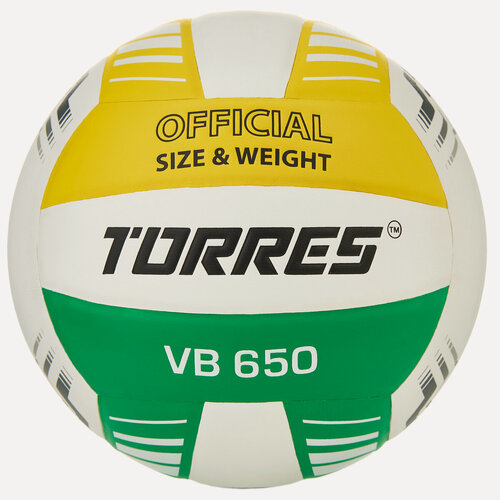 Изображение товара Мяч волейбольный TORRES VB 650, полиуретан, размер 5, для зала