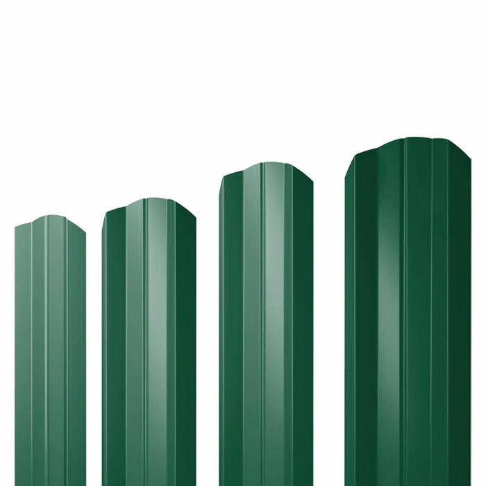 Евроштакетник Волна фигурный рез 96х1200 Зеленый мох Ral 6005 упаковка 10шт