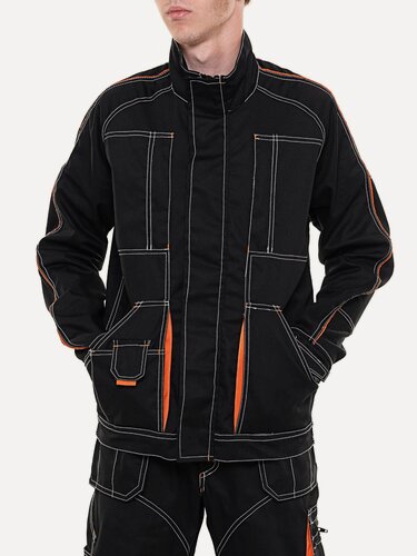 Изображение товара Куртка рабочая Мастер, мужская, черная, Б, размер 52-54, рост 182-188, летняя, много карманов, плотная ткань