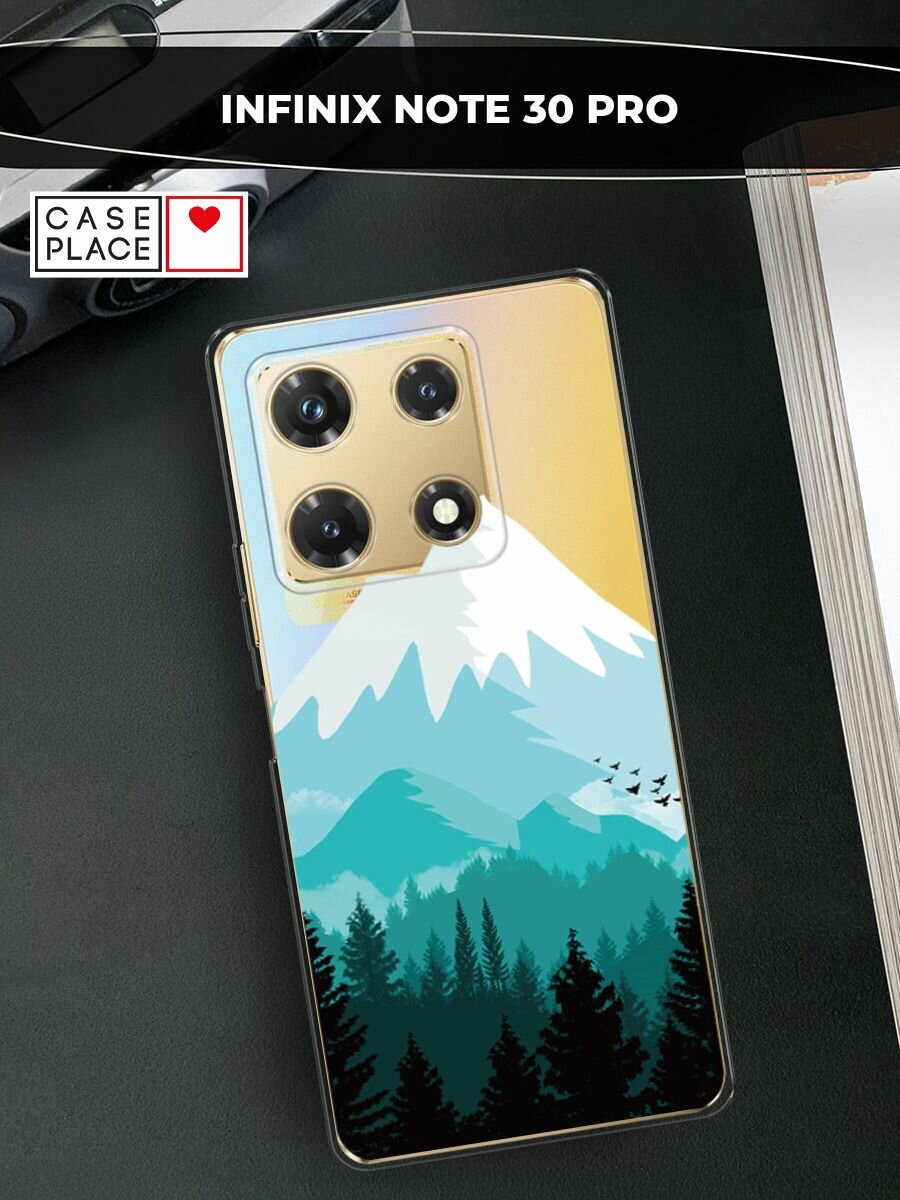 Чехол на Infinix Note 30 Pro / Инфиникс Нот 30 Про с принтом "Синяя снежная гора", прозрачный