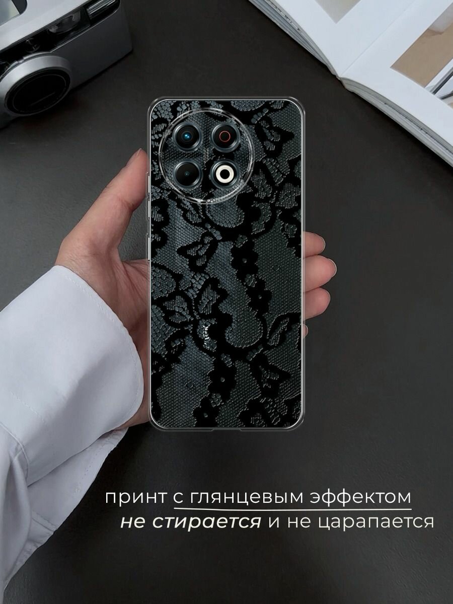 Чехол на Tecno Spark 30 Pro / Текно Спарк 30 Про с принтом "Черная сетка 2" — фото 1