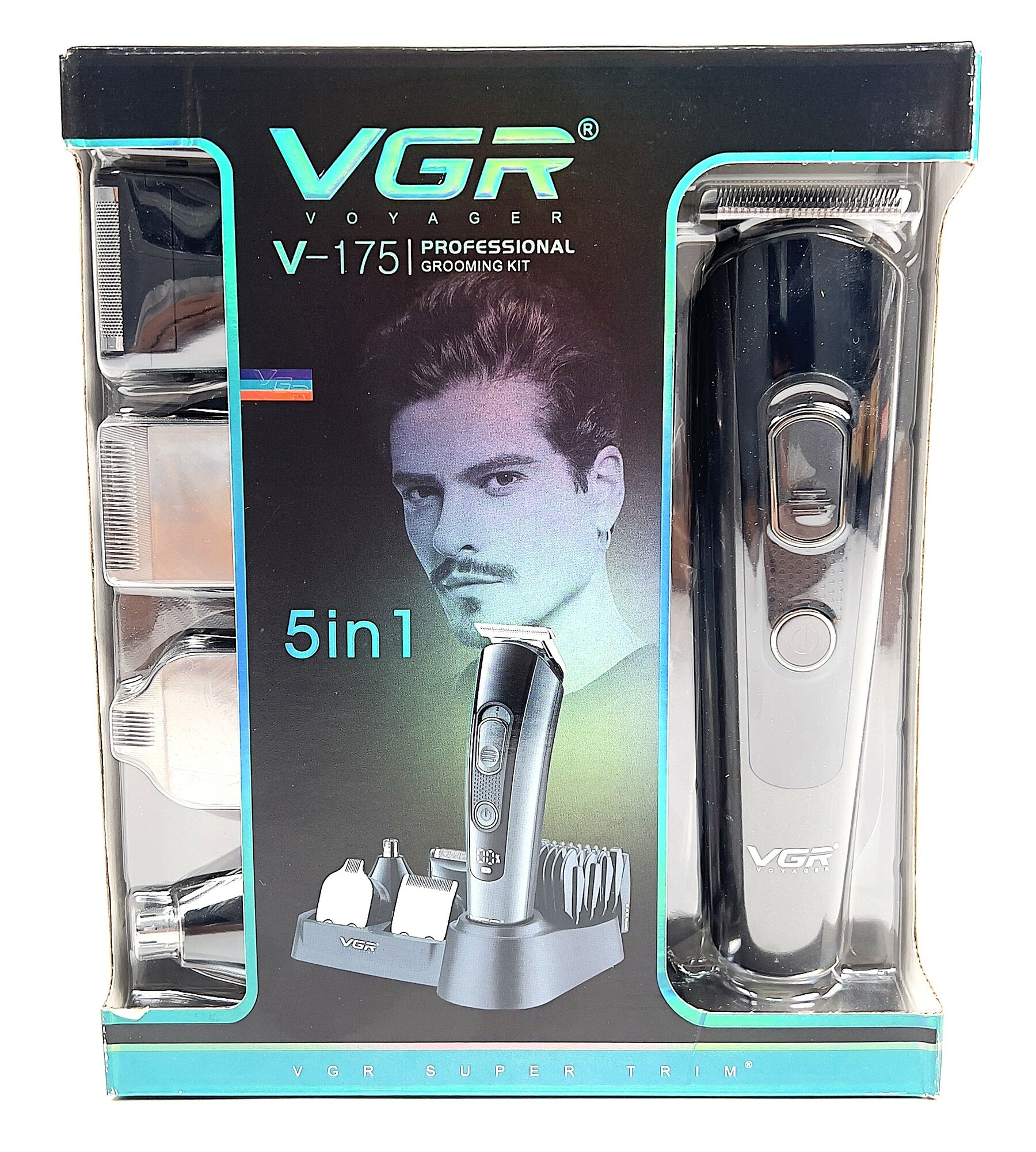 Профессиональная машинка триммер VGR V-175, для стрижки волос, 5 в 1