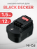 Аккумулятор для Black Decker 12V 1.5Ah, A12E, A12 / HP122K, CD, PS, HP126F2K