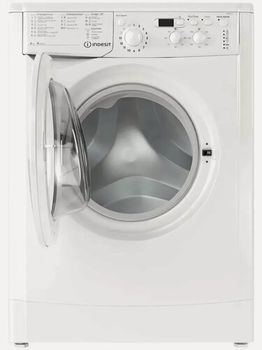 Изображение товара Стиральная машина Indesit IWSD6105B (CIS). L, белый, фронтальная загрузка, 6кг, 12 программ, A