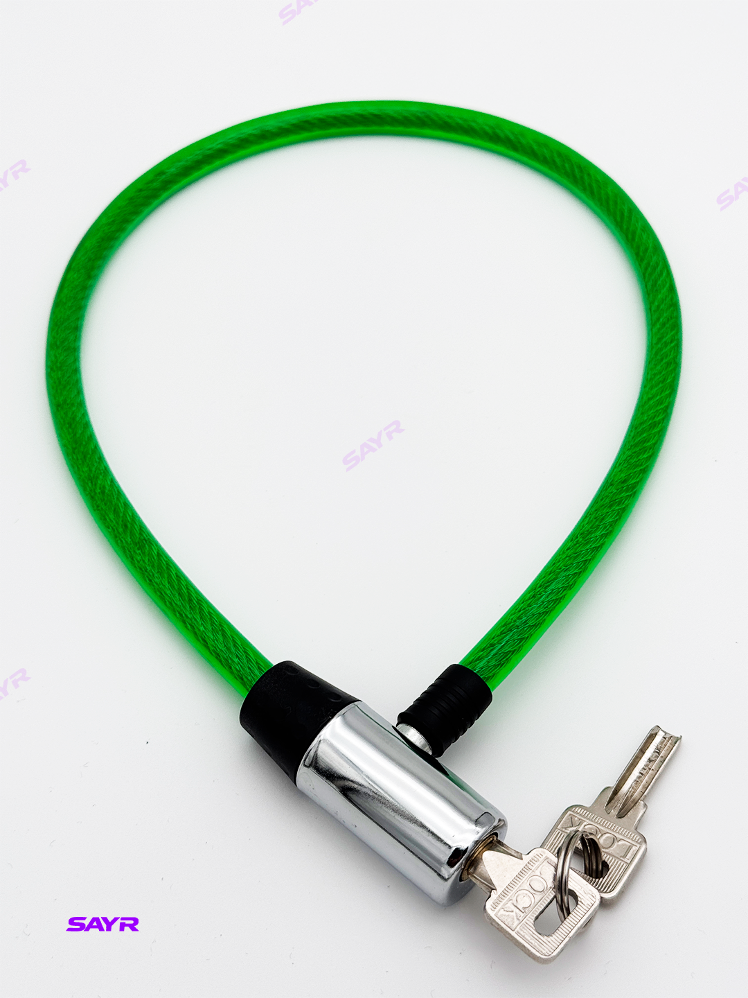 Замок для велосипеда тросовый, кодовый и с ключом, противоугонный, стальной