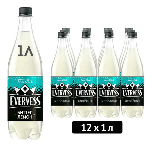 Газированный напиток Evervess Bitter Lemon, 1 л, пластиковая бутылка, 12 шт.