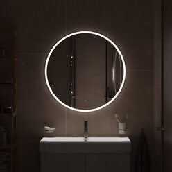 Зеркало для ванной комнаты Homsly, 60 см с подсветкой, коллекция Askilo, 6H-005-6RLE-ASK
