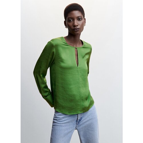 Блуза MANGO, Camile, размер 34, зеленый
