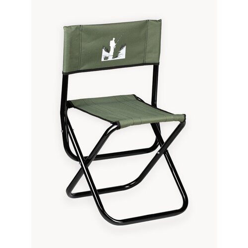 Стул туристический складной оливковый со спинкой FB-015 высокий для кемпинга и отдыха