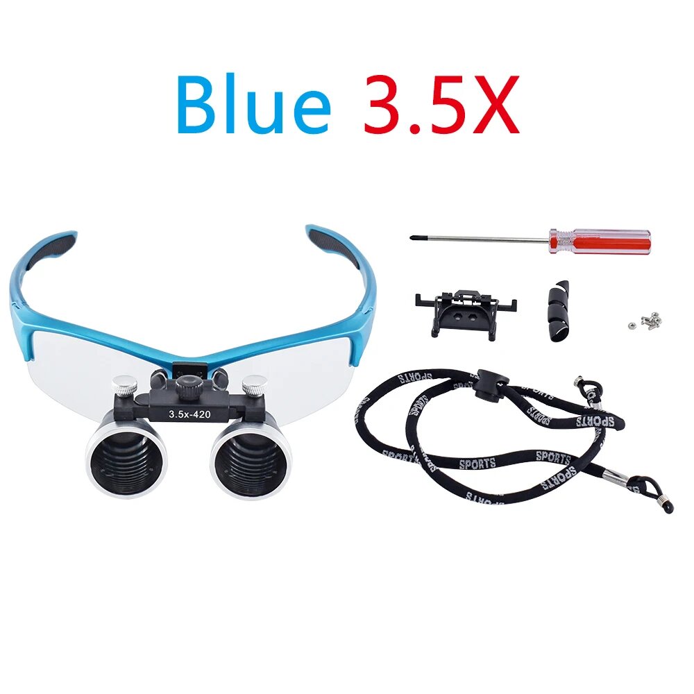 DEASIN Лупа стоматологическая 2,5X/3,5X blue 3.5X