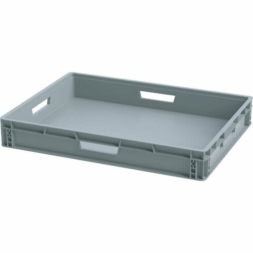 Ящик Sembol Plastik п/п, 800x600x120 мм, сплошной, усиленное дно, цв. серый 24289