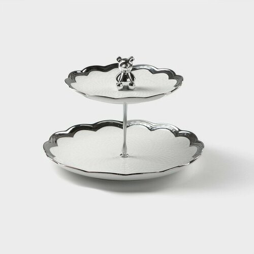 Блюдо керамическое 2-х ярусное 