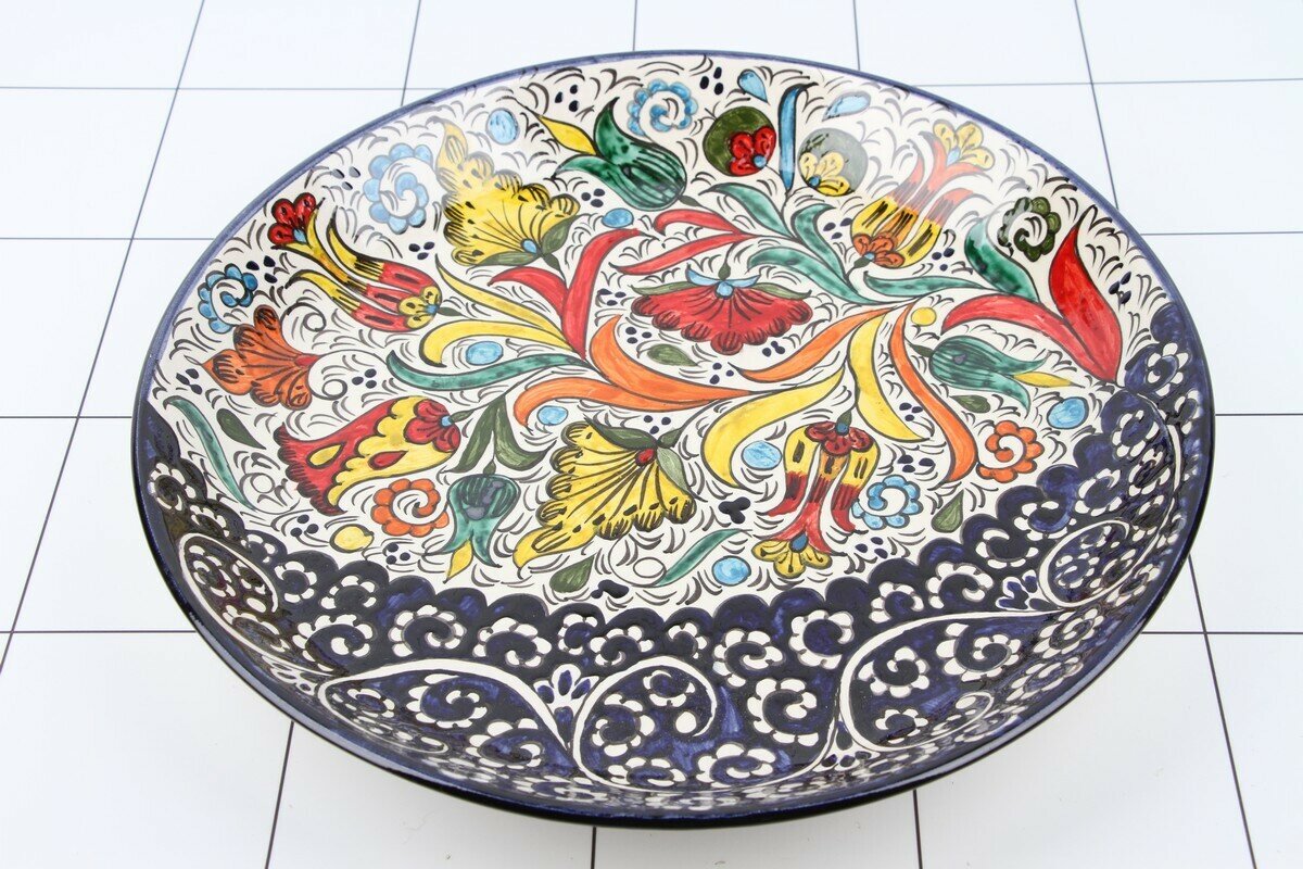 фото Блюдо Ляган 38см Риштан керамика серия "Турецкий"