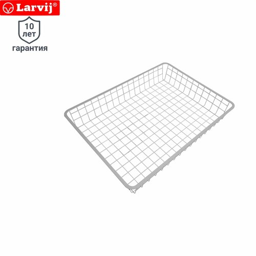Корзина сеточная Larvij 55x41x8 см сталь цвет белый 2594₽