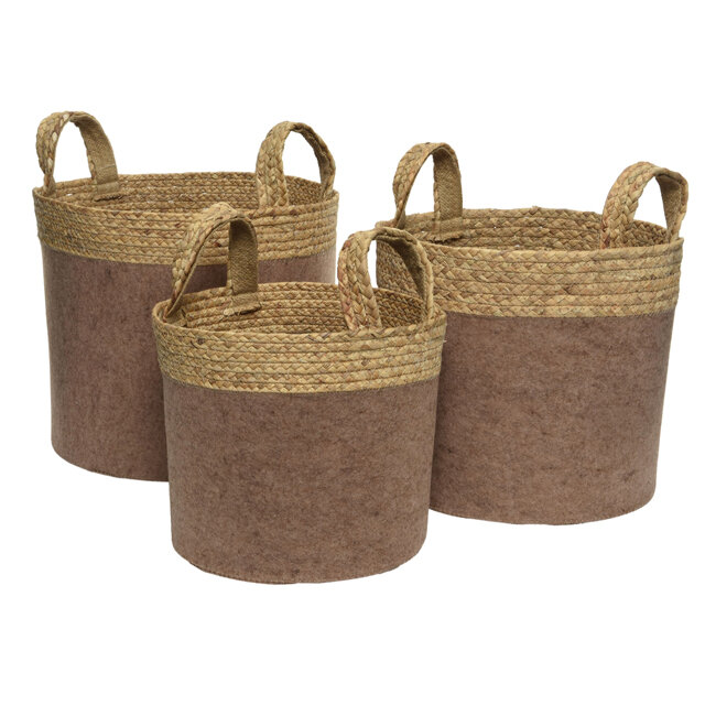 фото Kaemingk Набор декоративных корзин Rossano 26-33 см, 3 шт 760099