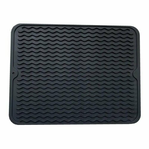 Силиконовый кухонный коврик для сушки посуды, темно-серый