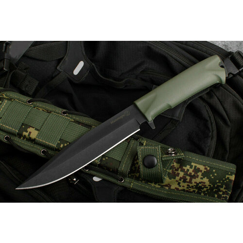Нож Милитари AUS-8, хаки, эластрон нож таран хаки aus 8 полированный эластрон