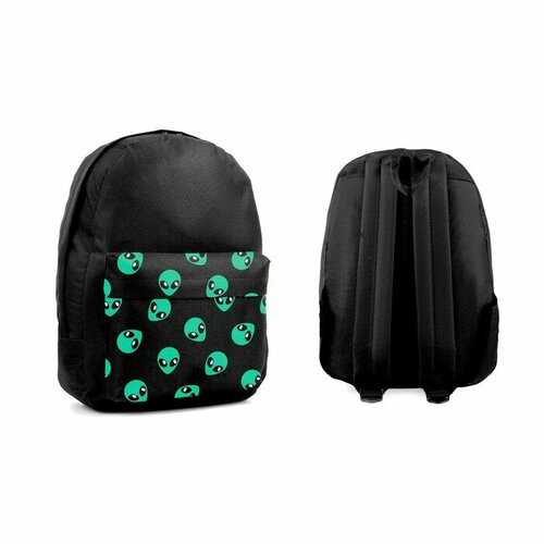 Рюкзак текстильный Пришелец, с карманом, цвет чёрный рюкзак текстильный пришелец с карманом цвет черный