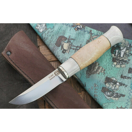 фото Мастерская сковородихина нож скандинав м, рукоять кость, карельская береза, сталь х12мф ножевая мастерская сковородихина