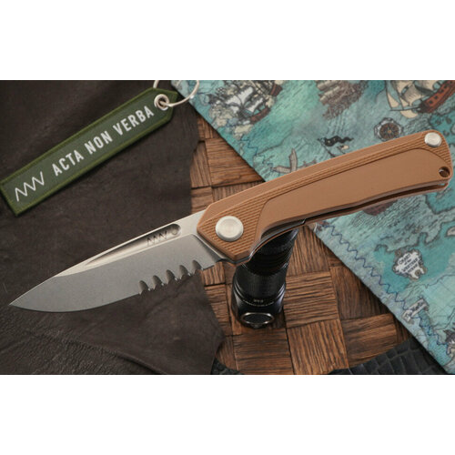 фото Складной нож anv z200 (liner lock, койот g10, sleipner, серрейтор)