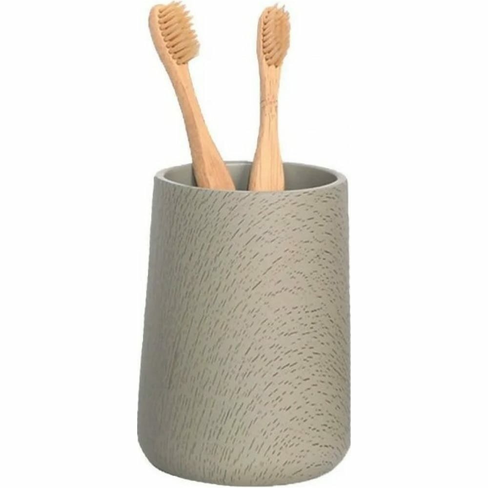 Стакан для зубныx щеток Legno полирезина цвет серо-коричневый Bath Plus - фото №7
