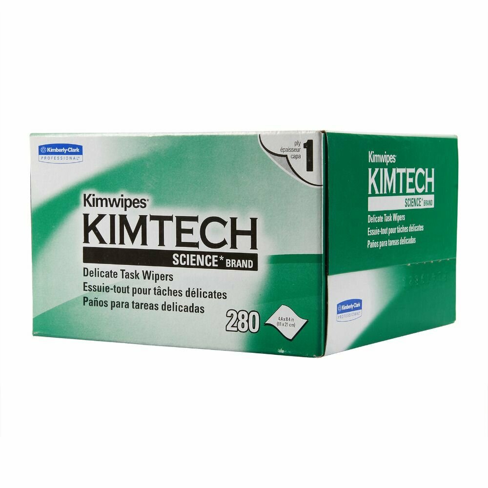 Салфетки безворсовые профессиональные KimWipes Kimtech для оптики ; линз фотоаппаратов ; очков ;артфонов ; часов ; маникюра 280 