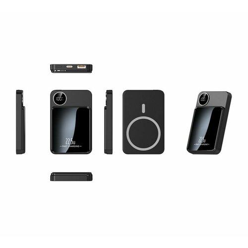 Внешний магнитный аккумулятор MagSafe Power bank Магнитная быстрая зарядка Повер банк 10000 мАч 20W Зарядное устройство для смартфона Серебристый 320000₽