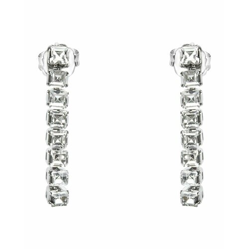 Серьги с подвесками , искусственный камень, кристаллы Swarovski, бесцветный