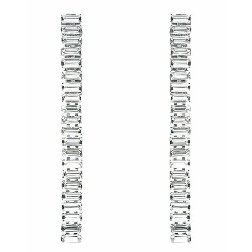 Серьги с подвесками , искусственный камень, кристаллы Swarovski, бесцветный