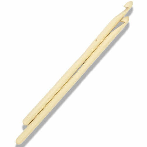 крючок д пряжи бамбуковый натуральный 5мм 15см 1шт в пакете 195606 Бамбуковый крючок для вязания 5мм, длина 15см, цвет: натуральный