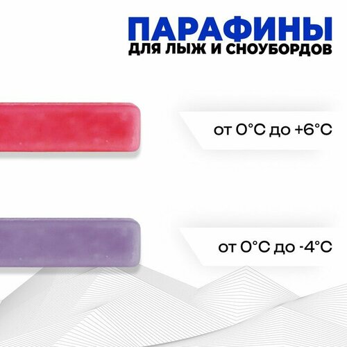 Парафины для лыж, комплект из 2 брусков, К-Ф, (от +6 до -4°C), 80 г