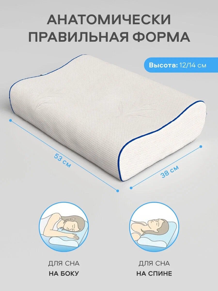 Подушка MemorySleep ортопедическая валик S Grand Plus, 40 х 60 см