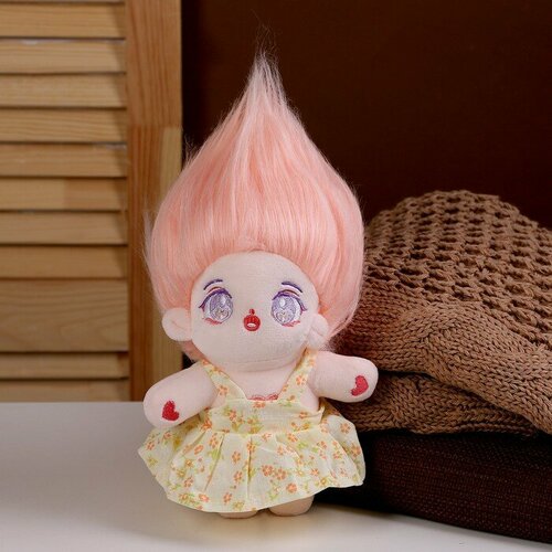Кукла Идол, розовые волосы, в жeлтом платье 1 шт