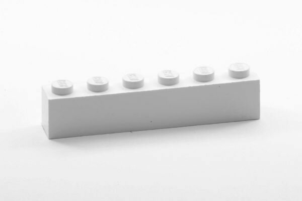 фото LEGO Кирпич 1 x 6, белый (3009 / 300901) набор из 50 шт.