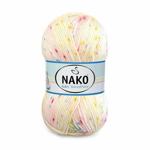 Пряжа BABY TWEED (NAKO), син-желт-красн - 31506, 100% премиум акрил, 5 мотков, 100 г, 230 м.