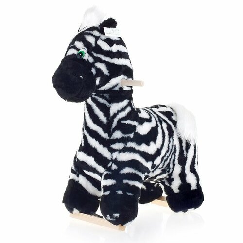 Лошадка-качалка Аймид Зебра, мягкий, деревянный каркас (116)