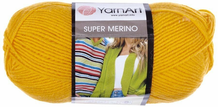 Пряжа Super Merino (1 шт), 300м. 100г, YarnArt, цвет: 779 желтый