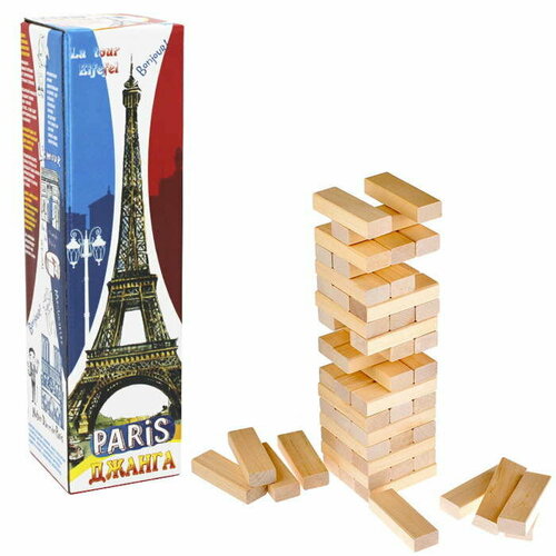 Игра Джанга. Башня Париж 54 блока настольная игра джанга березка большая 54 блока