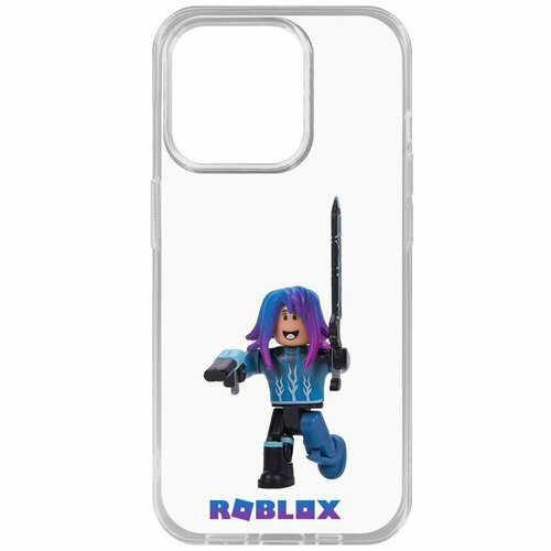 Чехол накладка Krutoff Clear Case Roblox Паркурщик для iPhone 15 Pro