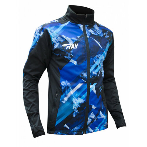 Куртка RAY, средней длины, силуэт прямой, без капюшона, влагоотводящая, карманы, ветрозащитная, мембранная, светоотражающие элементы, быстросохнущая, размер 44, черный, синий