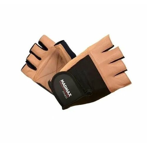 Перчатки мужские для фитнеса кожаные Mad Max Fitness MFG-444 Brown-Black, Размер XL перчатки для фитнеса fitness gloves light xxl black mad wave