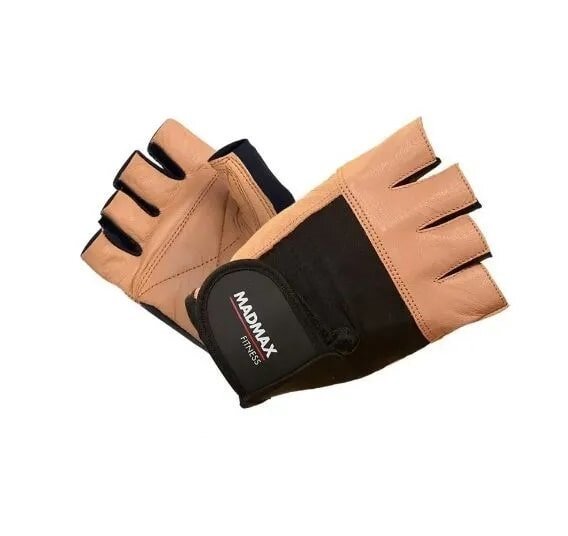 Перчатки мужские для фитнеса кожаные Mad Max Fitness MFG-444 Brown-Black, Размер L